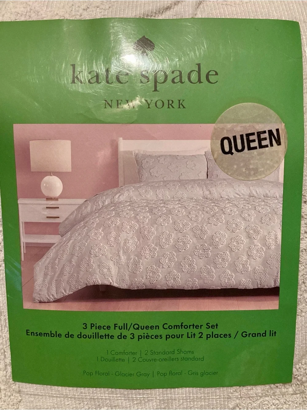 NEW Kate Spade New York Pop Floral in Light Morning Glory- Queen size